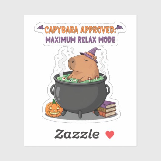 Spooky Capybara WIzard Hexe Cauldron Halloween Aufkleber (Blatt)