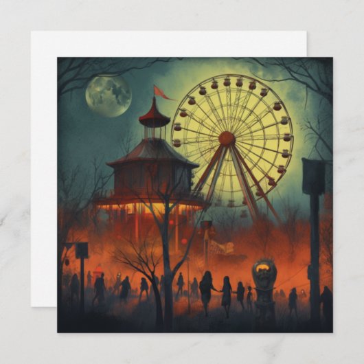 Spooky Carnival: Fright Fest Carnival Einladung (Vorne/Hinten)