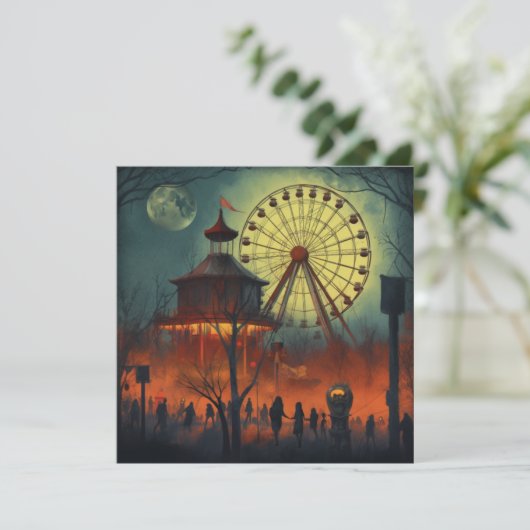 Spooky Carnival: Fright Fest Carnival Einladung (Stehend Vorderseite)