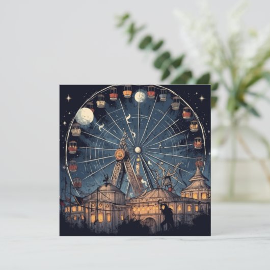 Spooky Carnival: Spuk Funfair Einladung (Stehend Vorderseite)