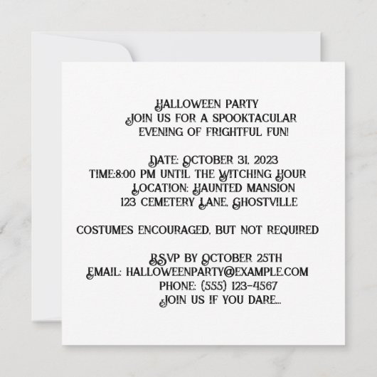 Spooky Carnival: Spuk Funfair Einladung (Rückseite)