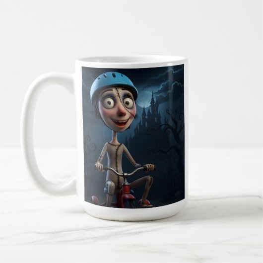 Spooky Cartoon Biker Kaffeetasse (Links)