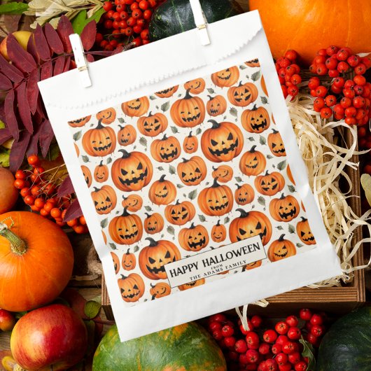 Spooky Carved Pumpkins & Herbstlaubs Halloween Geschenktütchen