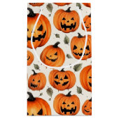Spooky Carved Pumpkins & Herbstlaubs Halloween Kleine Geschenktüte (Rückseite)