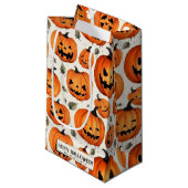 Spooky Carved Pumpkins & Herbstlaubs Halloween Kleine Geschenktüte (Vorderseite Schrägansicht)
