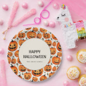 Spooky Carved Pumpkins & Herbstlaubs Halloween Pappteller (Party)