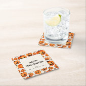 Spooky Carved Pumpkins & Herbstlaubs Halloween Rechteckiger Pappuntersetzer (Vor Ort)