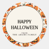 Spooky Carved Pumpkins & Herbstlaubs Halloween Runder Aufkleber (Vorderseite)