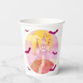 Spooky Castle auf Hill Bats Halloween Pappbecher (Rückseite)