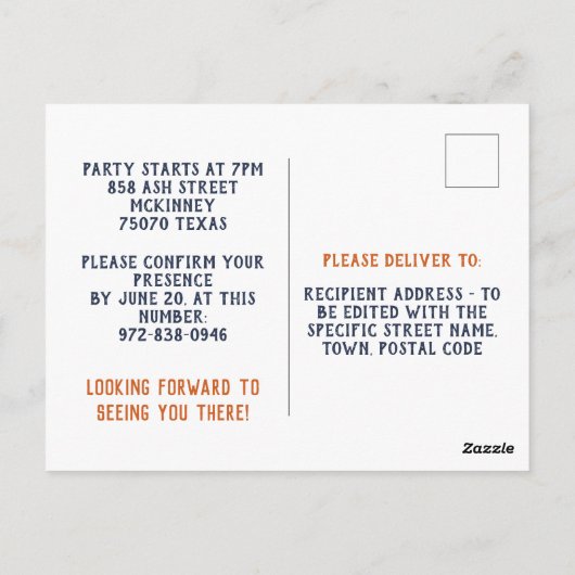 Spooky Castle Clouds Halloween-Party Einladung Postkarte (Rückseite)