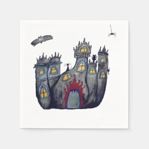Spooky Castle Halloween Art Papierservietten
