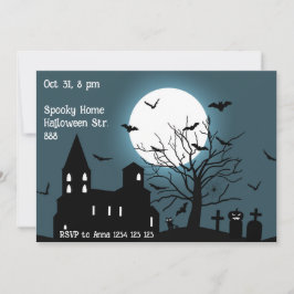 Spooky Castle Halloween-Party Einladungskarte