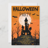 Spooky Castle Kids Halloween-Party Einladung (Vorderseite)