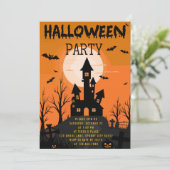 Spooky Castle Kids Halloween-Party Einladung (Stehend Vorderseite)