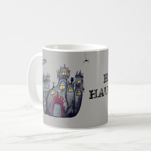 Spooky Castlen Halloween Custom Tasse (Vorderseite Links)
