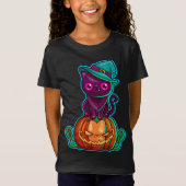Spooky Cat an einem KürbisHalloween | Shirt (Vorderseite)