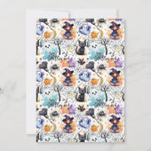 Spooky Cat and Castle Halloween-Party Einladung (Rückseite)