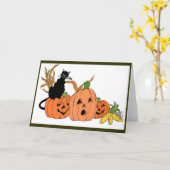 Spooky Cat Card Karte (Gelbe Blume)