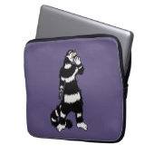 Spooky Cat Creature Skelett Handschädel Maske Laptopschutzhülle (Vorderseite Links)