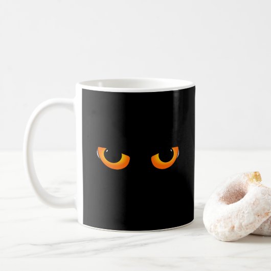 Spooky Cat Eyes Kaffeetasse (Mit Donut)