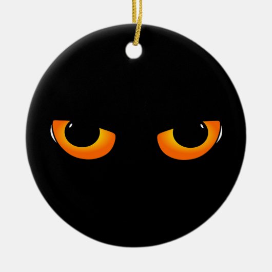 Spooky Cat Eyes Keramik Ornament (Vorne)