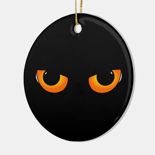 Spooky Cat Eyes Keramik Ornament (Links)
