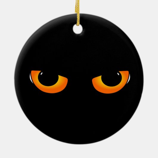 Spooky Cat Eyes Keramik Ornament (Hinten)