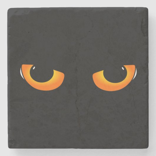 Spooky Cat Eyes Steinuntersetzer (Vorderseite)