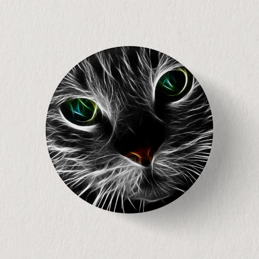 Spooky Cat Feline Soul Spirit Animal Button (Vorderseite)