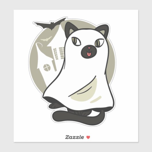 Spooky Cat Ghost Aufkleber (Blatt)