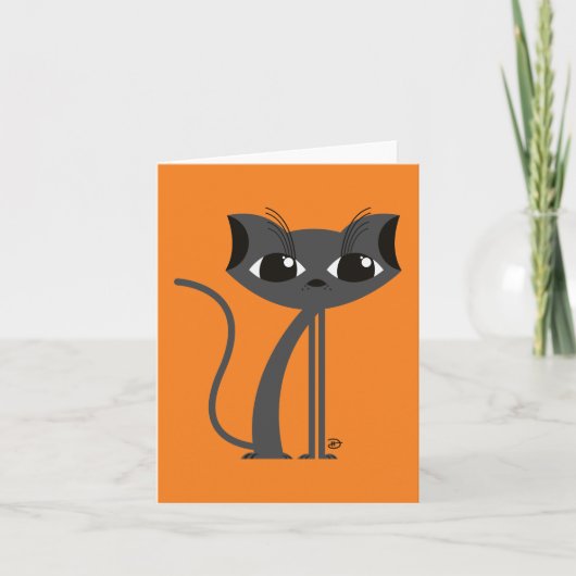 Spooky Cat - Grußkarte Karte (Vorderseite)