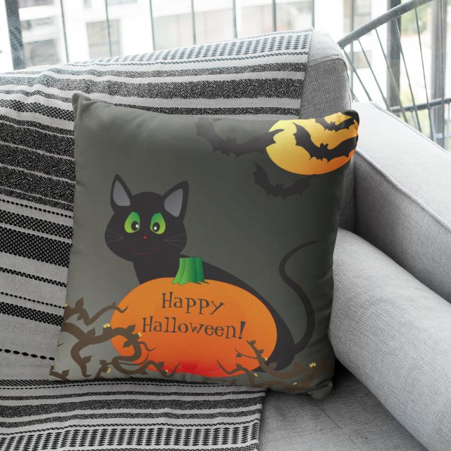 Spooky Cat Halloween Kissen (Von Creator hochgeladen)