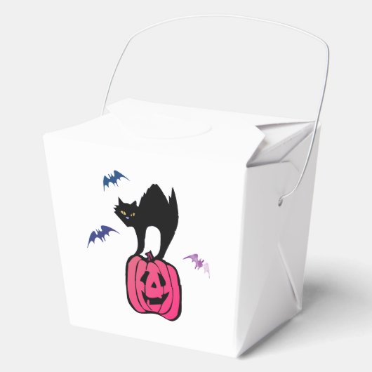Spooky Cat Halloween Pumpkin Pop Art Geschenkschachtel (Vorderseite)