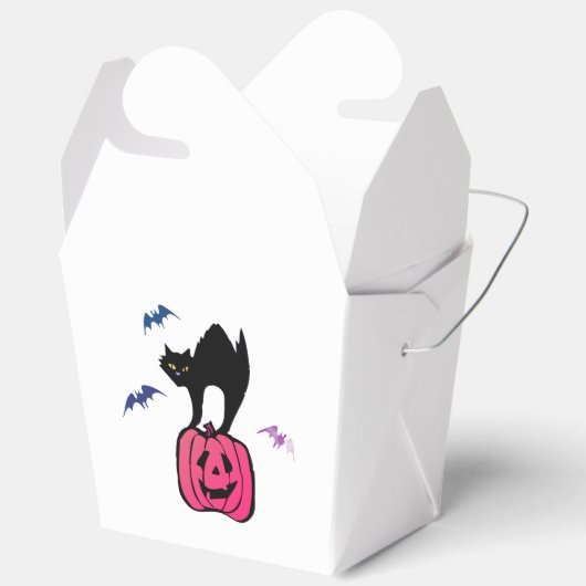 Spooky Cat Halloween Pumpkin Pop Art Geschenkschachtel (Offen)