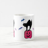 Spooky Cat Halloween Pumpkin Pop Art Kaffeetasse (Mittel)