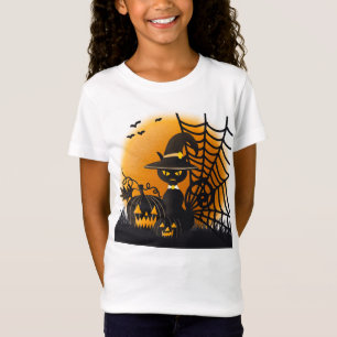Spooky Cat in einer Hexe, die Halloween-Spaß T-Shirt