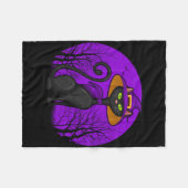 Spooky Cat Lover Halloween Black Kitten Niedlich C Fleecedecke (Vorderseite (Horizontal))