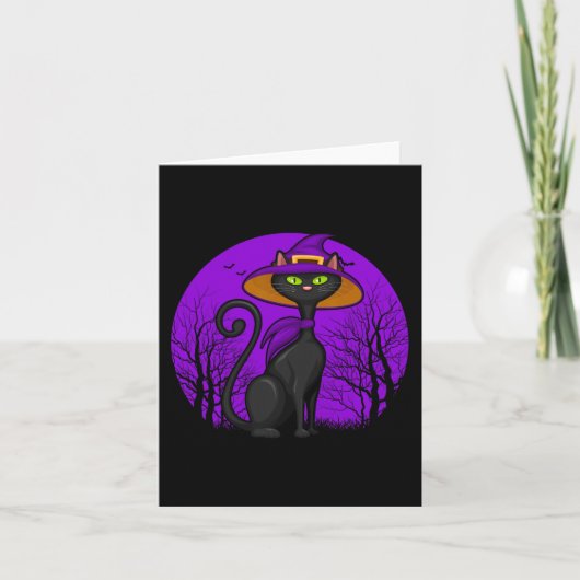 Spooky Cat Lover Halloween Black Kitten Niedlich C Karte (Vorderseite)