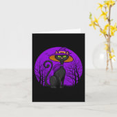 Spooky Cat Lover Halloween Black Kitten Niedlich C Karte (Gelbe Blume)