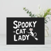 Spooky Cat Mama Spooky Cat Lady Halloween Cat Mama Einladung (Stehend Vorderseite)