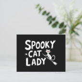 Spooky Cat Mama Spooky Cat Lady Halloween Cat Mama Postkarte (Stehend Vorderseite)