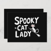 Spooky Cat Mama Spooky Cat Lady Halloween Cat Mama Postkarte (Vorne/Hinten)