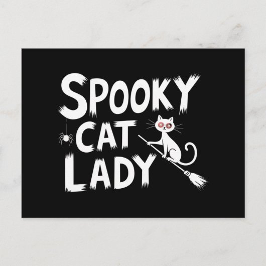 Spooky Cat Mama Spooky Cat Lady Halloween Cat Mama Postkarte (Vorderseite)