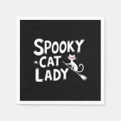 Spooky Cat Mama Spooky Cat Lady Halloween Cat Mama Serviette (Vorderseite)