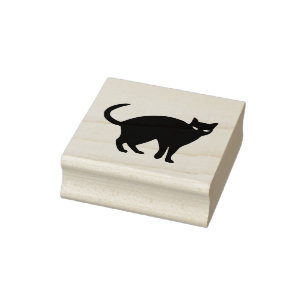 Spooky Cat mit Arch Back Art Briefmarke Gummistempel
