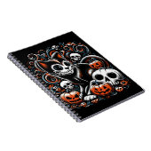 Spooky Cat mit Skullen Notizblock (Rechte Seite)