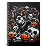 Spooky Cat mit Skullen Notizblock (Vorderseite)