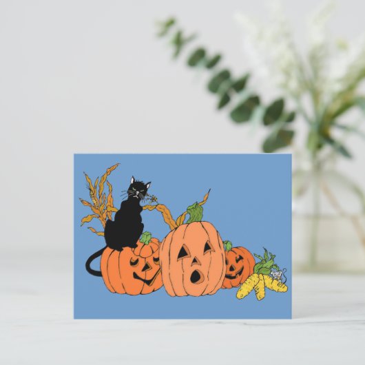 Spooky Cat Postkarte (Stehend Vorderseite)