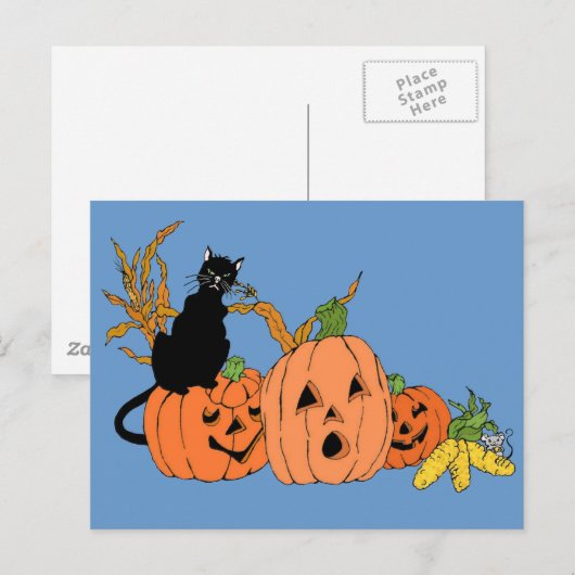 Spooky Cat Postkarte (Vorne/Hinten)