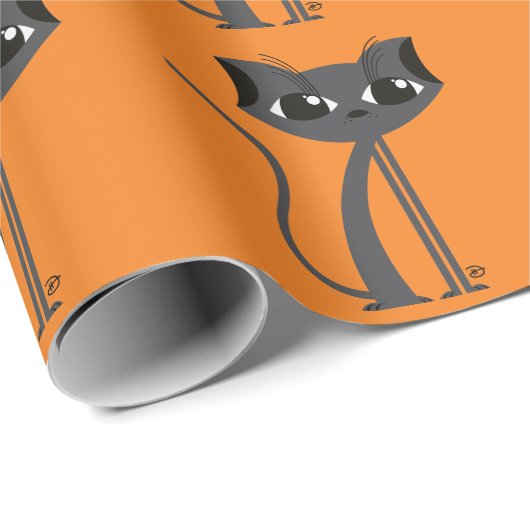 Spooky Cat - Schleifpapier Geschenkpapier (Rolleneckpunkt)